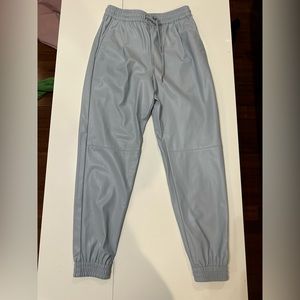 Women’s Zara Light Blue Faux Leather Joggers